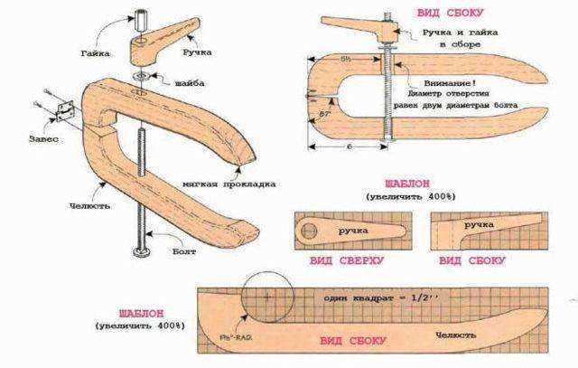 Как сделать зажимы из дерева, фанеры, металла