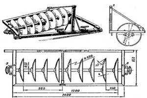 Рисунок: чертеж дисковой бороны