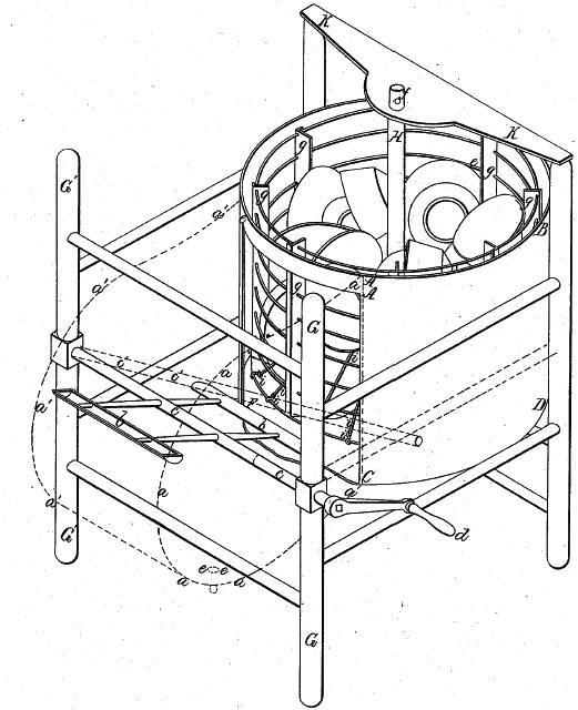 Чертеж первой ручной посудомоечной машины и принцип ее работы